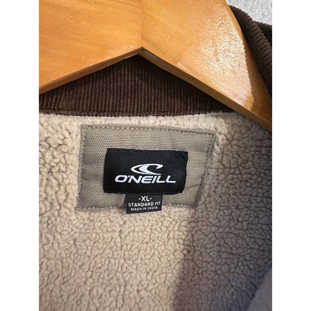 O'Neill Canvas Jacket Mens XL Tan Sherpa Lined Corduroy Collar Workwear Barn - Picture 3 of 7